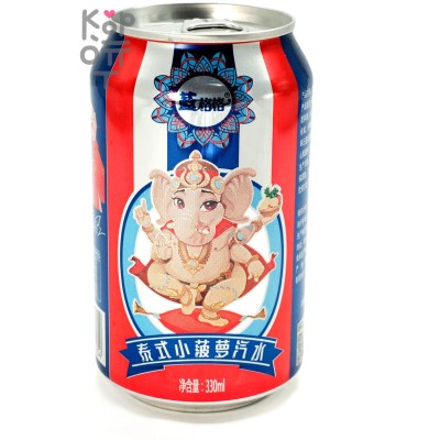 Слабогазированный напиток Langgege Pineapple Soda - Ананасовая содовая, 330мл.