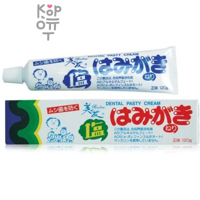 Fudo Kagaku Binotomo salt Зубная паста для защиты от кариеса и зубного камня отбеливающая солёная, 120гр.