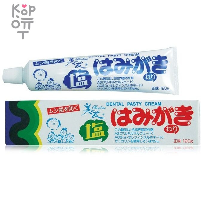 Fudo Kagaku Binotomo salt Зубная паста для защиты от кариеса и зубного камня отбеливающая солёная, 120гр. фото 1 &mdash; Корейские товары для всей семьи(КорОпт)