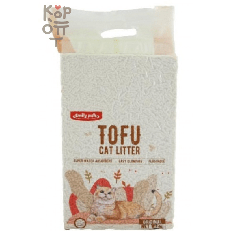 Tofu Emily Pets Original - Соевый комкующийся наполнитель для кошачьего туалета 2,5кг.