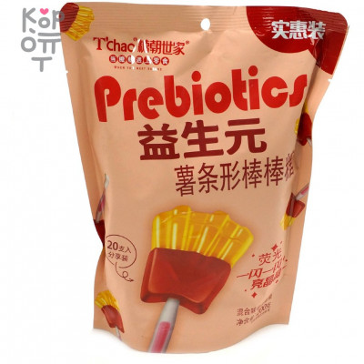 Леденец T'Chao Prebiotics Фруктовый попкорн на светящейся палочке
