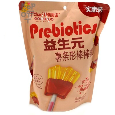 Леденец T'Chao Prebiotics Фруктовый попкорн на светящейся палочке