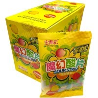 Кислый мармелад Hong TaiKee Foods Candy Кислые полоски со вкусом фруктов
