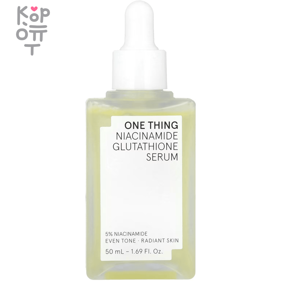 ONE THING Niacinamide Glutathione Serum - Укрепляющая сыворотка с Ниацинамидом и Глутатионом 50мл., купить с доставкой на дом фото 1 &mdash; Корейские товары для всей семьи(КорОпт)
