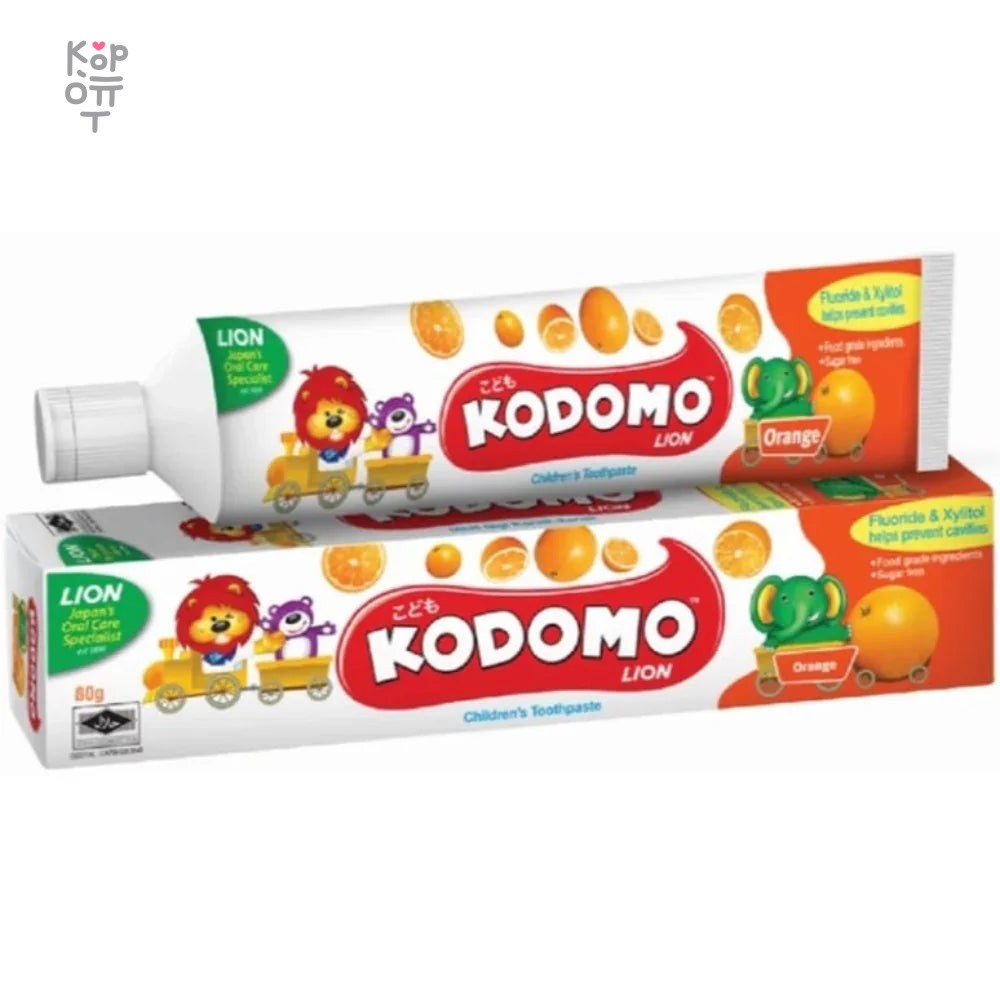 LION Kodomo — детская зубная паста со вкусом апельсина, 80 г, 144 шт