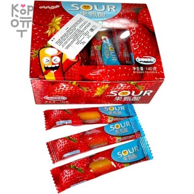 Мармелад кислый SOUR со вкусом Клубники, 140гр. — Корейские товары для всей семьи(КорОпт)