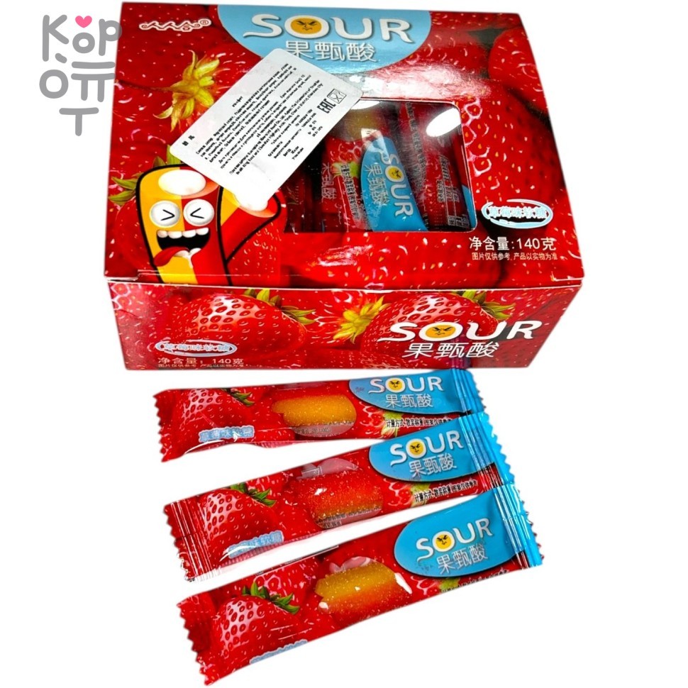 Мармелад кислый SOUR со вкусом Клубники, 140гр., купить с доставкой на дом фото 1 — Корейские товары для всей семьи(КорОпт)