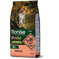 Monge Cat BWild GRAIN FREE беззерновой корм из лосося для взрослых кошек 1,5кг.
