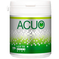 Lotte ACUO Slim Bottle - Резинка жевательная, зеленая мята, банка, 140гр.