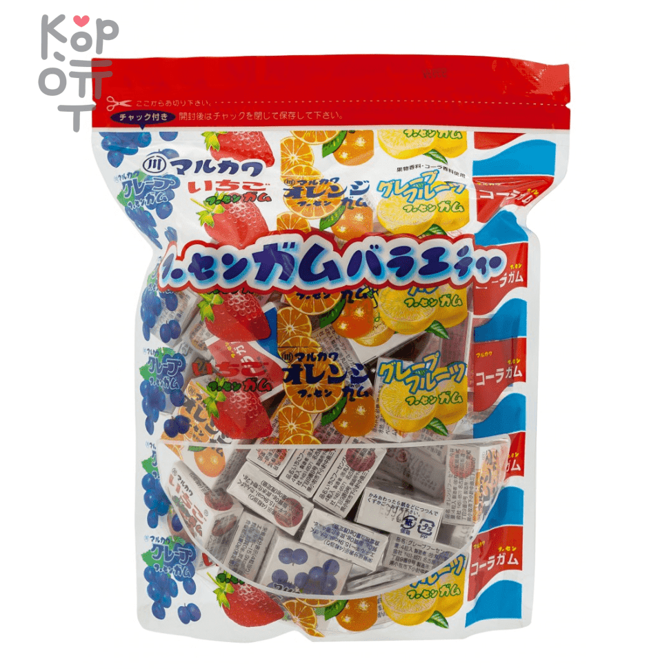 Резинка жевательная Marukawa Ассорти 5 вкусов (апельсин, виноград, клубника, мускат, кола), 270 гр.