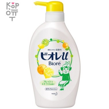 KAO Biore U Fresh Citrus - Гель для душа с эфирными маслами и свежим ароматом цитрусовых. — Корейские товары для всей семьи(КорОпт)
