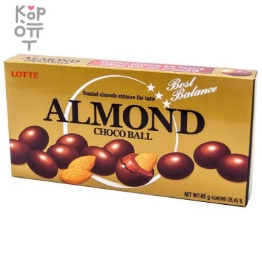 Lotte Premium Almond Choco Ball - Миндаль в молочном шоколаде 46гр. &mdash; Корейские товары для всей семьи(КорОпт)