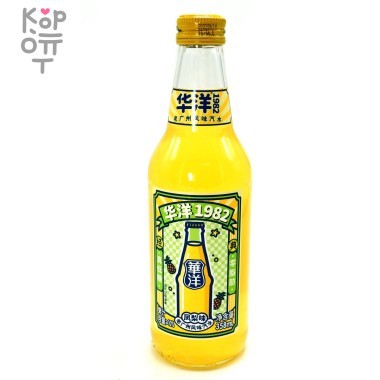 Слабогазированный напиток Huayang Beverage - Ананасовая содовая, 358мл. &mdash; Корейские товары для всей семьи(КорОпт)