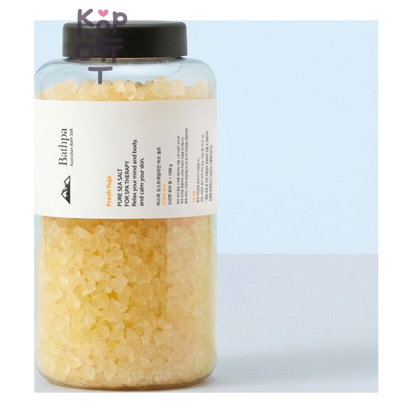 BATHPA Australian Bath Salt Fresh Yuja - Морская австралийская соль для ванны «Свежий цитрус», 1200 г