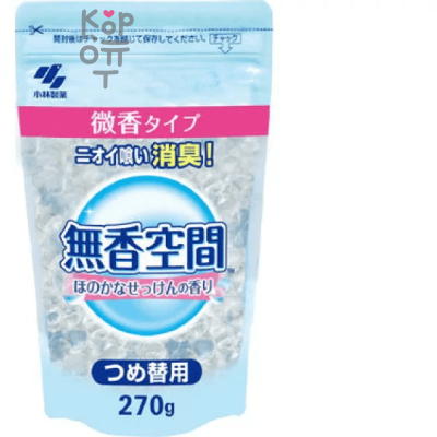 Kobayashi Mukokukan Room deodorant - Нейтрализатор запаха для комнаты желеобразный, с ароматом Мыла, 270гр.