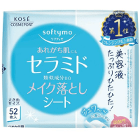KOSE Softymo Make Up Remover Sheet - Влажные салфетки для снятия макияжа смягчающие с Церамидами 52шт.