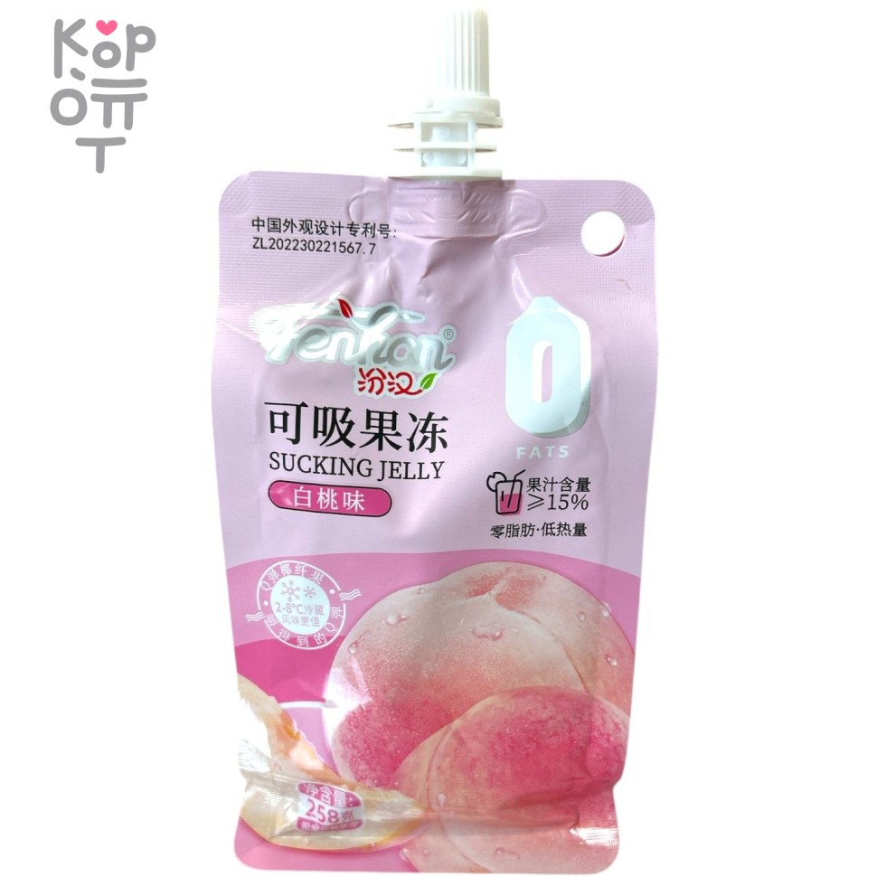Желе фруктовое низкокалорийное Fenhan с содержанием сока и вкусом Персика, купить с доставкой на дом фото 1 — Корейские товары для всей семьи(КорОпт)