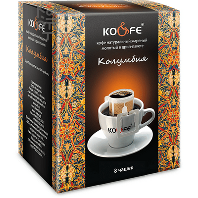 Koandfe Drip Bag Coffee Кофе Колумбия, кофейный капельный пакет, 8 г