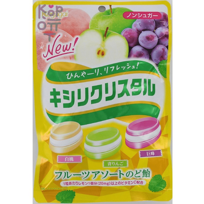 Конфеты освежающие для горла микс из 3 вкусов Kasugai CRYSTAL CANDY FRUITS MIX, 67гр.
