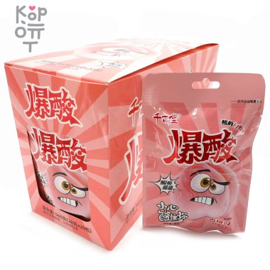 Кислая и сэндвич карамель QianBai Sour Candy -  Взрывные фрукты с кисло-сладким вкусом Персика — Корейские товары для всей семьи(КорОпт)
