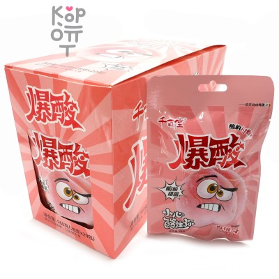Кислая и сэндвич карамель QianBai Sour Candy -  Взрывные фрукты с кисло-сладким вкусом Персика