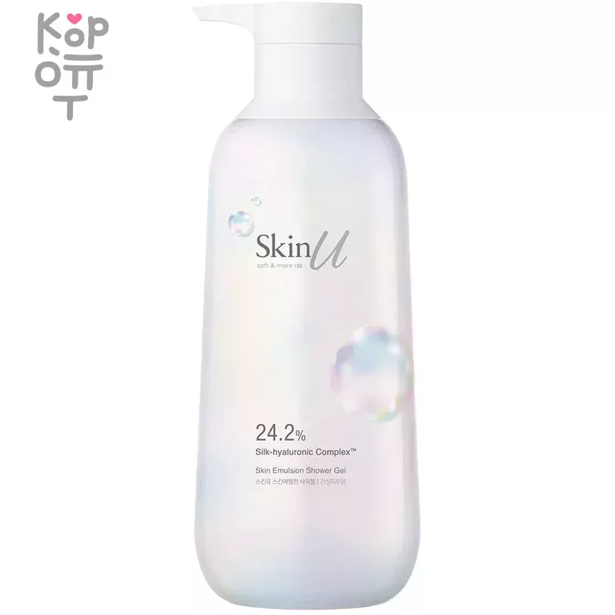 Happy Bath Skin U Emulsion Shower Gel For Dry Skin - Гель для душа, 600 мл. фото 1 &mdash; Корейские товары для всей семьи(КорОпт)