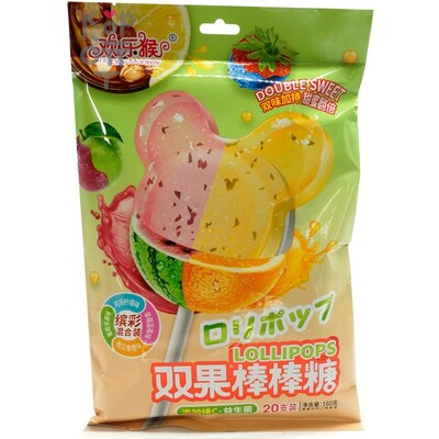 Конфетки Happy Monkey LolliPops "Фруктовые леденцы" с витамином С, 160гр.