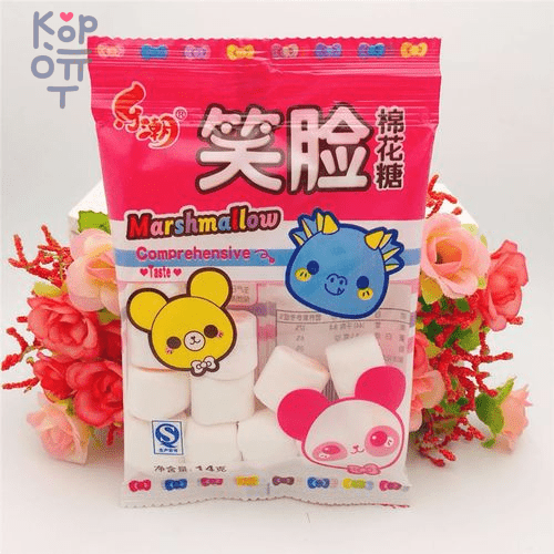 Маршмеллоу Xiaolian со смайликом с клубничным вкусом, купить с доставкой на дом фото 1 — Корейские товары для всей семьи(КорОпт)