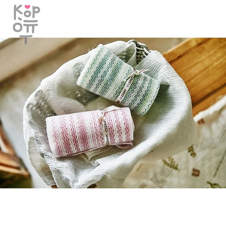 SUNG BO Мочалка для душа Vivid Shower Towel - №179 - 20х100см, мягкой жесткости, нейлон, полиэстер