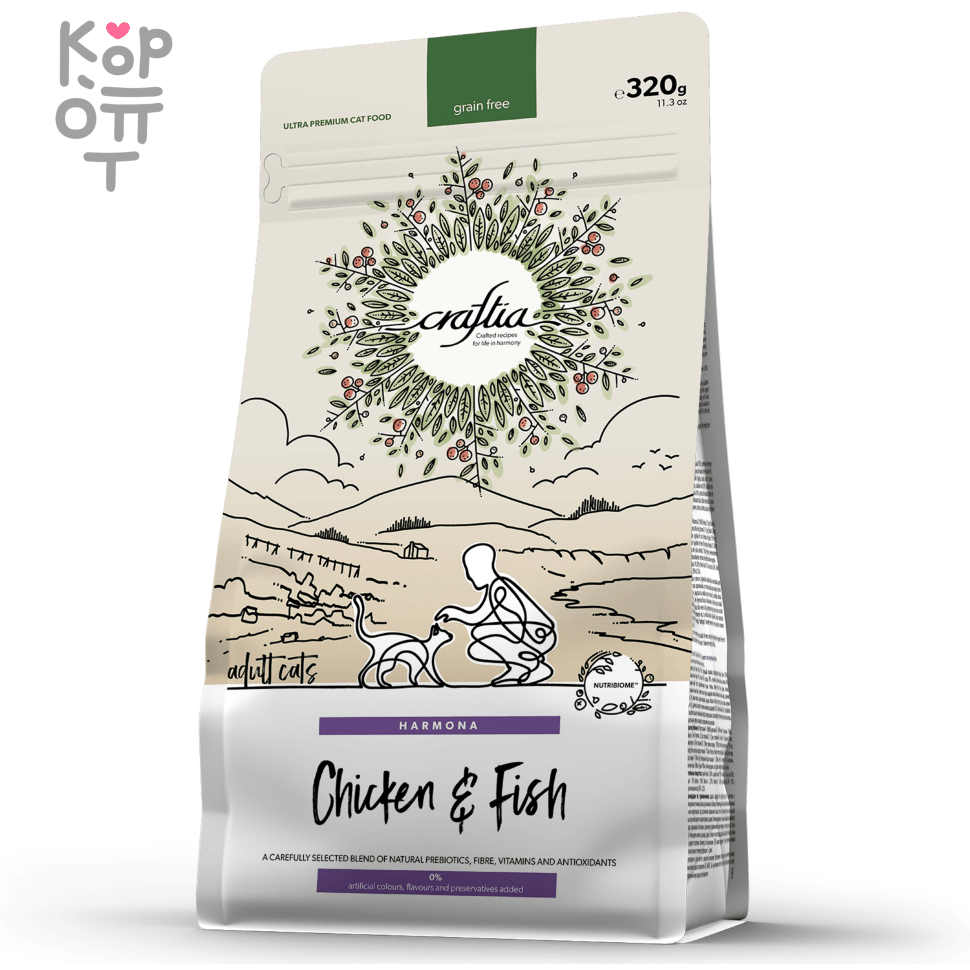 CRAFTIA HARMONA Сухой корм для взрослых кошек из Курицы и Рыбы. , купить с доставкой на дом фото 1 — Корейские товары для всей семьи(КорОпт)