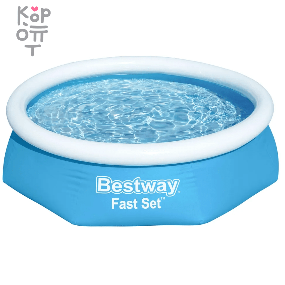 Бассейн Bestway Fast Set модель 57450, 244х61см(1880л.), синий, круглый с  фильтрующим насосом по цене 4 300 руб. в интернет магазине Корейские товары  для всей семьи(КорОпт)