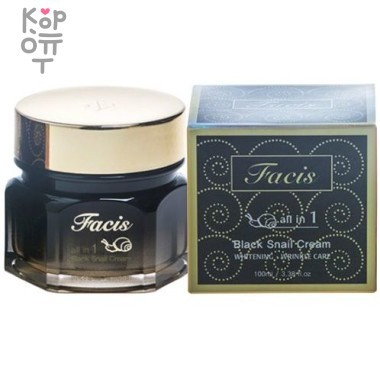 JIGOTT Facis All-In-One Black Snail Cream 100ml - Восстанавливающий крем-эссенция для лица с муцином улитки 100мл. — Корейские товары для всей семьи(КорОпт)