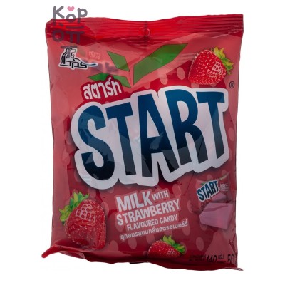 Boonprasert Start Flavoured Candy Milk&amp;Strawberry - Конфета мягкая 50шт., со вкусом молока и клубники 140гр.