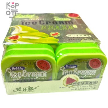Драже Happy Monkey Bubble Ice Cream - Искрящееся мороженное со вкусом Арбуза — Корейские товары для всей семьи(КорОпт)