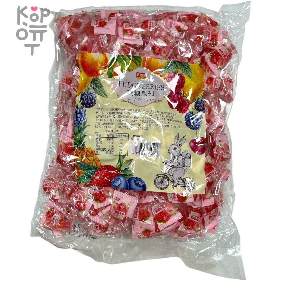 Мармелад Fudge со вкусом двойной Клубники, 2,5кг, купить с доставкой на дом фото 1 &mdash; Корейские товары для всей семьи(КорОпт)