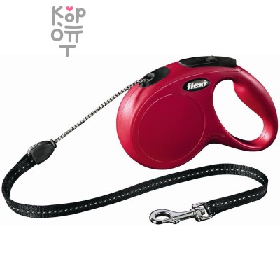 flexi рулетка New Classic M (до 20 кг) 8 м трос красная