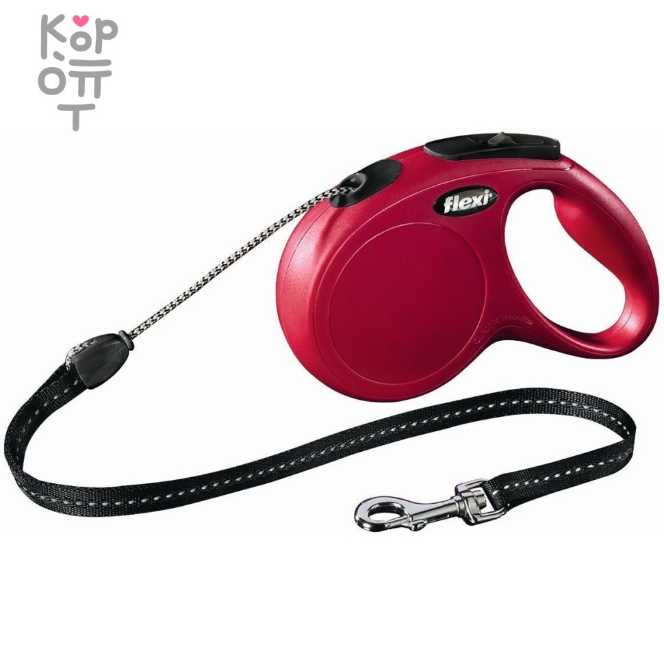 flexi рулетка New Classic M (до 20 кг) 8 м трос красная