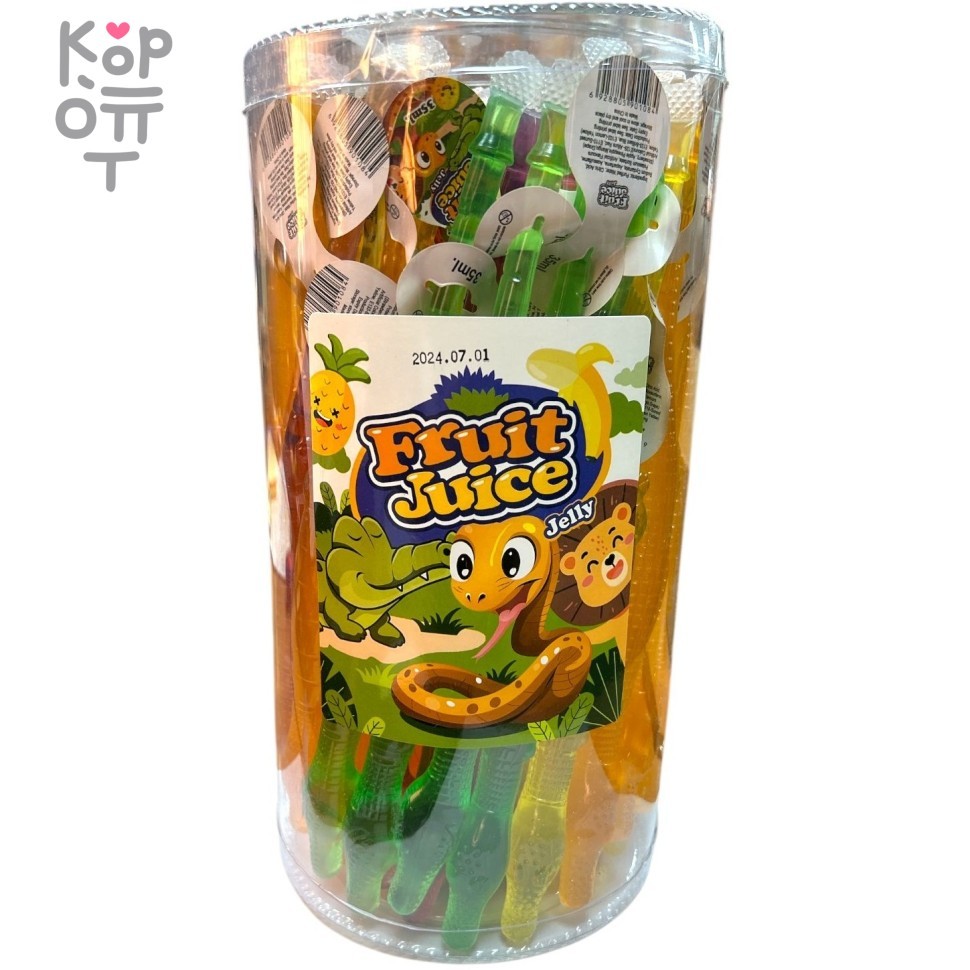 Питьевое Фруктовое желе Snake Fresh Juice - Фруктовый напиток Змейка с фруктовым вкусом, купить с доставкой на дом фото 1 &mdash; Корейские товары для всей семьи(КорОпт)