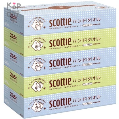 Scottie - Бумажное полотенце, размер листа 198*206мм., 100л.*5коробок. &mdash; Корейские товары для всей семьи(КорОпт)
