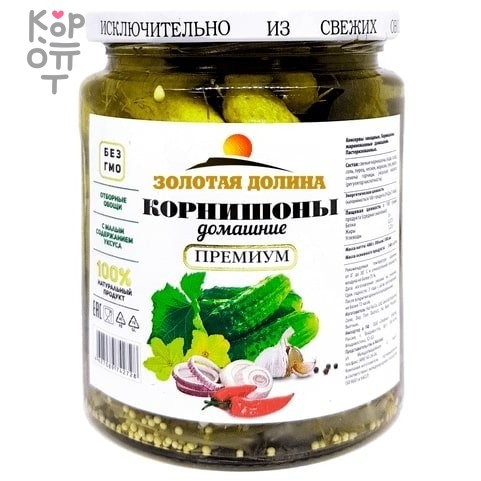 Золотая Долина - Корнишоны 500гр., купить с доставкой на дом фото 1 &mdash; Корейские товары для всей семьи(КорОпт)