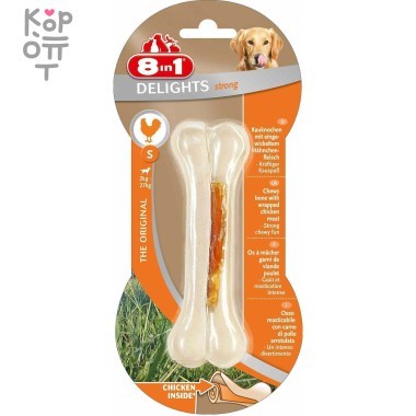 8in1 DELIGHTS Strong S косточка сверхпрочная с куриным мясом для мелких и средних собак 11 см — Корейские товары для всей семьи(КорОпт)