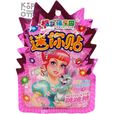 Конфеты Шипучка Popping Candy Mix Flavor - Шипучка - взрывашка "Принцесса Бэль" со вкусом фруктов, на ленте + переводилка