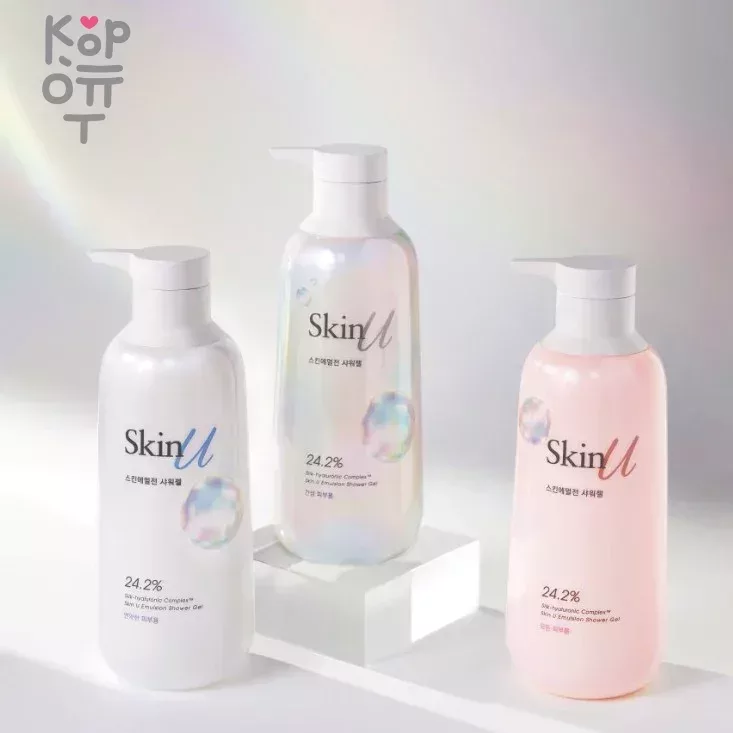Happy Bath Skin U Emulsion Shower Gel For Dry Skin - Гель для душа, 600 мл. фото 1 &mdash; Корейские товары для всей семьи(КорОпт)