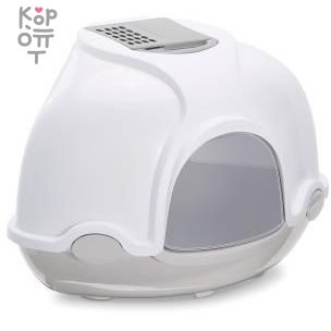 IMAC био-туалет для кошек угловой GINGER 52х52х44,5h см, светло-серый — Корейские товары для всей семьи(КорОпт)