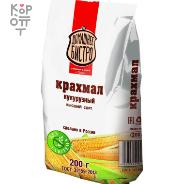 Крахмал кукурузный Домашнее Бистро, 200гр.  &mdash; Корейские товары для всей семьи(КорОпт)