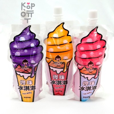 Напиток Jio Yin Popping Ice Cream "Мороженное" Желе со вкусом Персика, Клубники и Винограда