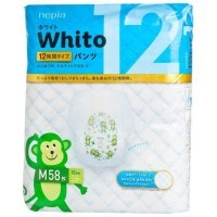 Whito Детские подгузники-трусики для девочек и мальчиков 58шт. 7-10кг Размер М на 12 часов