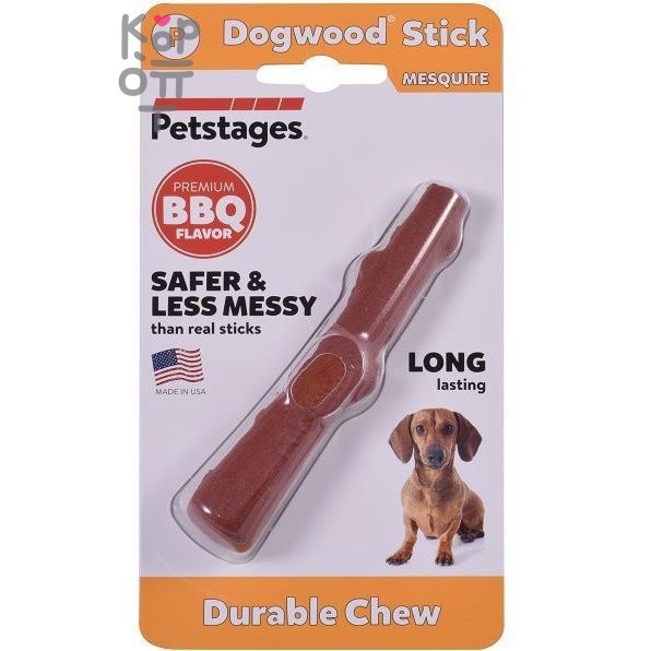 Petstages игрушка для собак Mesquite Dogwood с ароматом барбекю 10 см очень маленькая