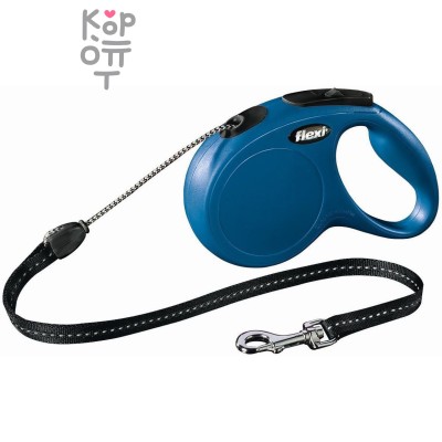 flexi рулетка New Classic M (до 20 кг) 8 м трос синяя