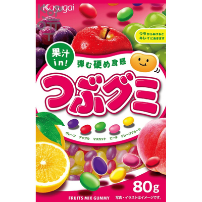 Драже жевательное микс из 5 вкусов Kasugai Fruits mix gummy, 80гр.